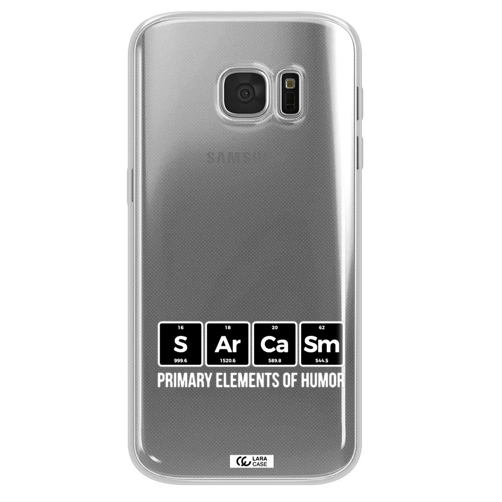 a group of black square letters with white text Samsung S 7 Clear TPU Case
