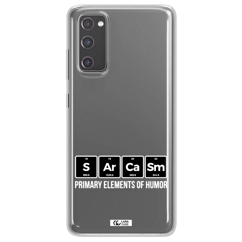 a group of black square letters with white text Samsung S20 Fe Clear TPU Case
