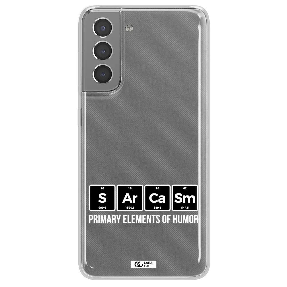 a group of black square letters with white text Samsung S21 Clear TPU Case