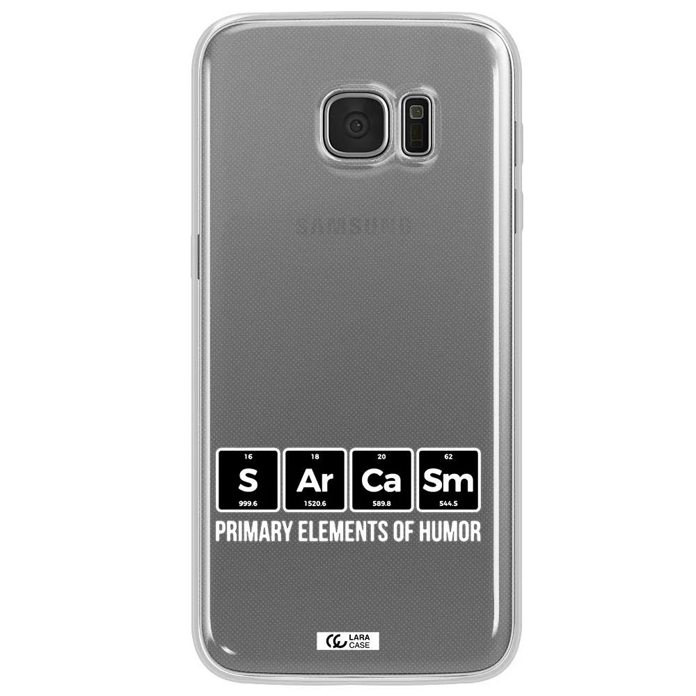 a group of black square letters with white text Samsung S7 Edge Clear TPU Case