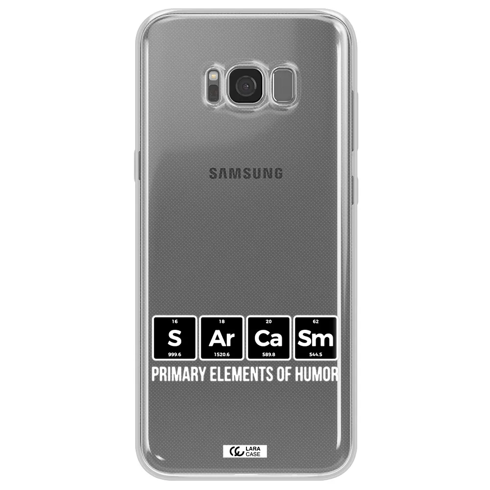 a group of black square letters with white text Samsung S8 Plus Clear TPU Case