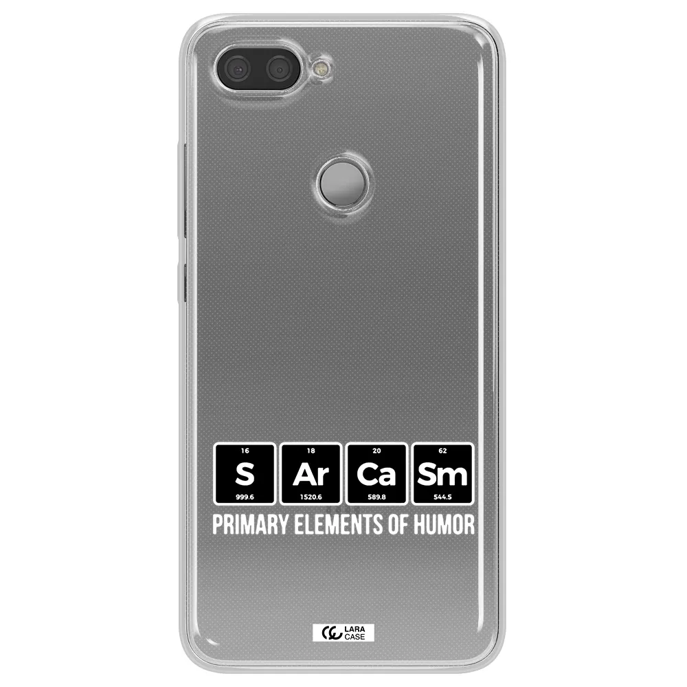 a group of black square letters with white text Xiaomi Mi 8 Lite Clear TPU Case