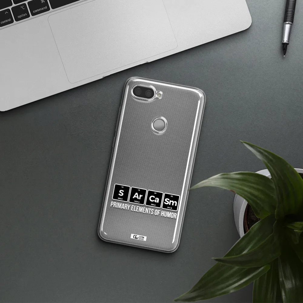 a group of black square letters with white text Xiaomi Mi 8 Lite Clear TPU Case