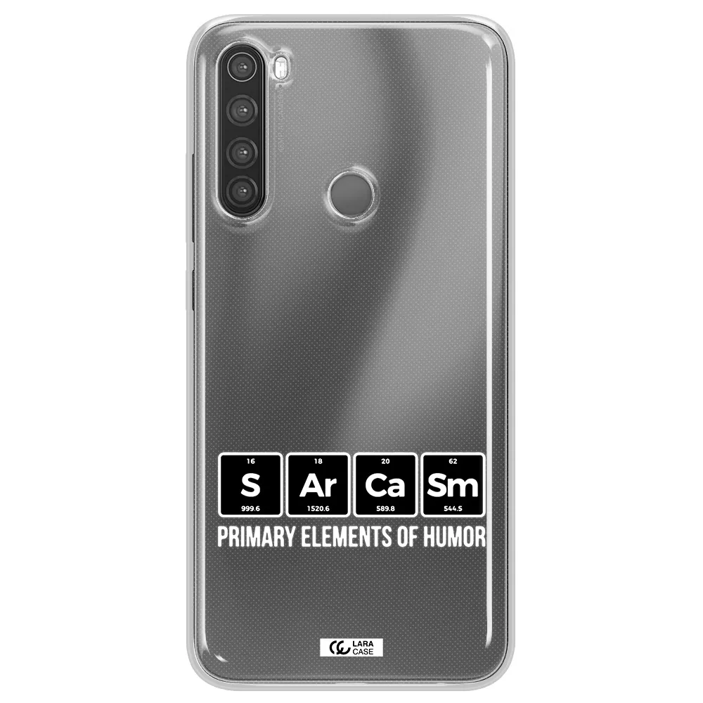 a group of black square letters with white text Xiaomi Note 8 Clear TPU Case