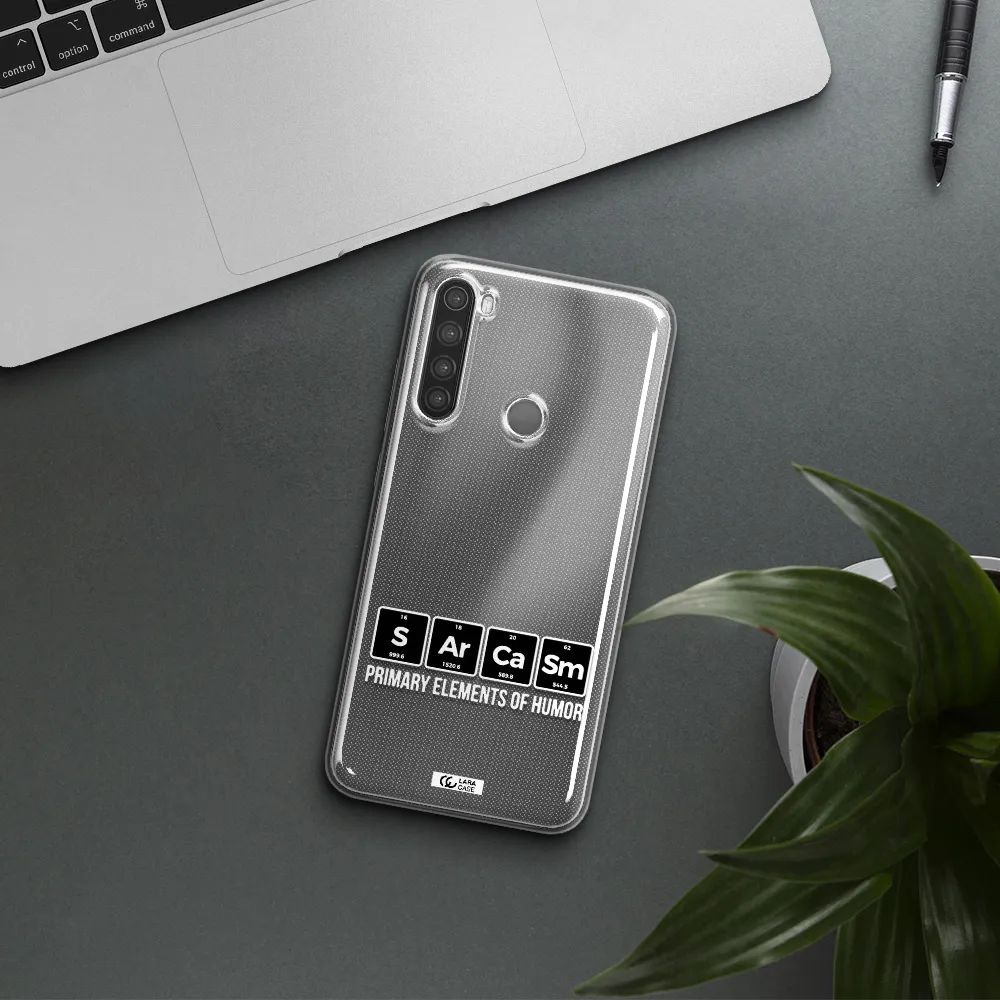 a group of black square letters with white text Xiaomi Note 8 Clear TPU Case
