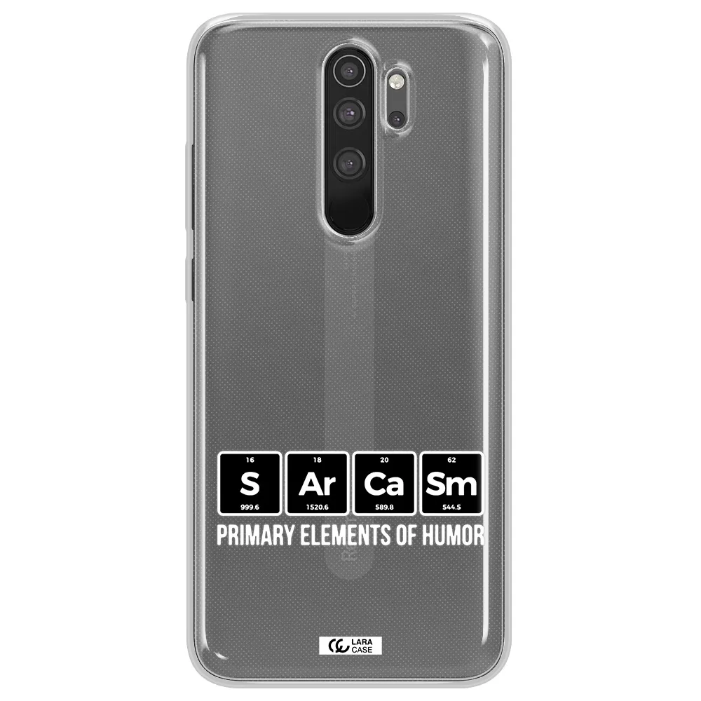 a group of black square letters with white text Xiaomi Note 8 Pro Clear TPU Case
