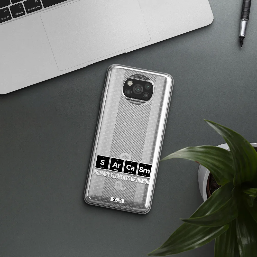 a group of black square letters with white text Xiaomi Poco X3 Clear TPU Case