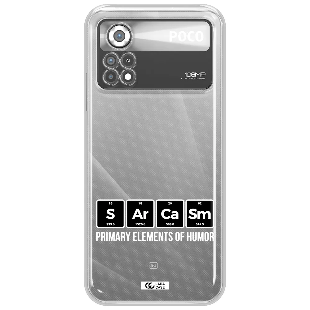 a group of black square letters with white text Xiaomi Poco X4 Pro Clear TPU Case