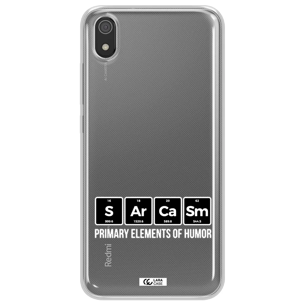 a group of black square letters with white text Xiaomi Redmi 7A Clear TPU Case