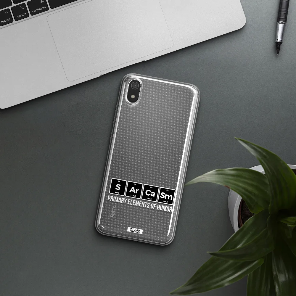 a group of black square letters with white text Xiaomi Redmi 7A Clear TPU Case