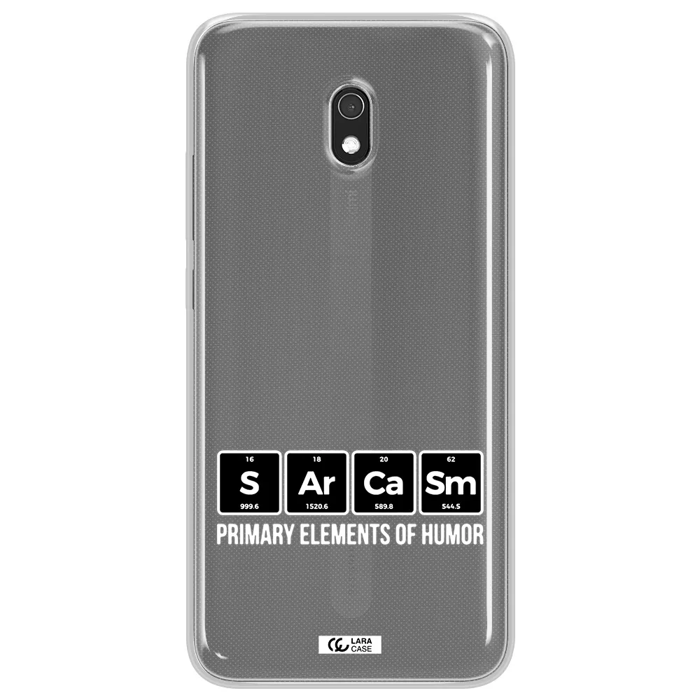 a group of black square letters with white text Xiaomi Redmi 8A Clear TPU Case