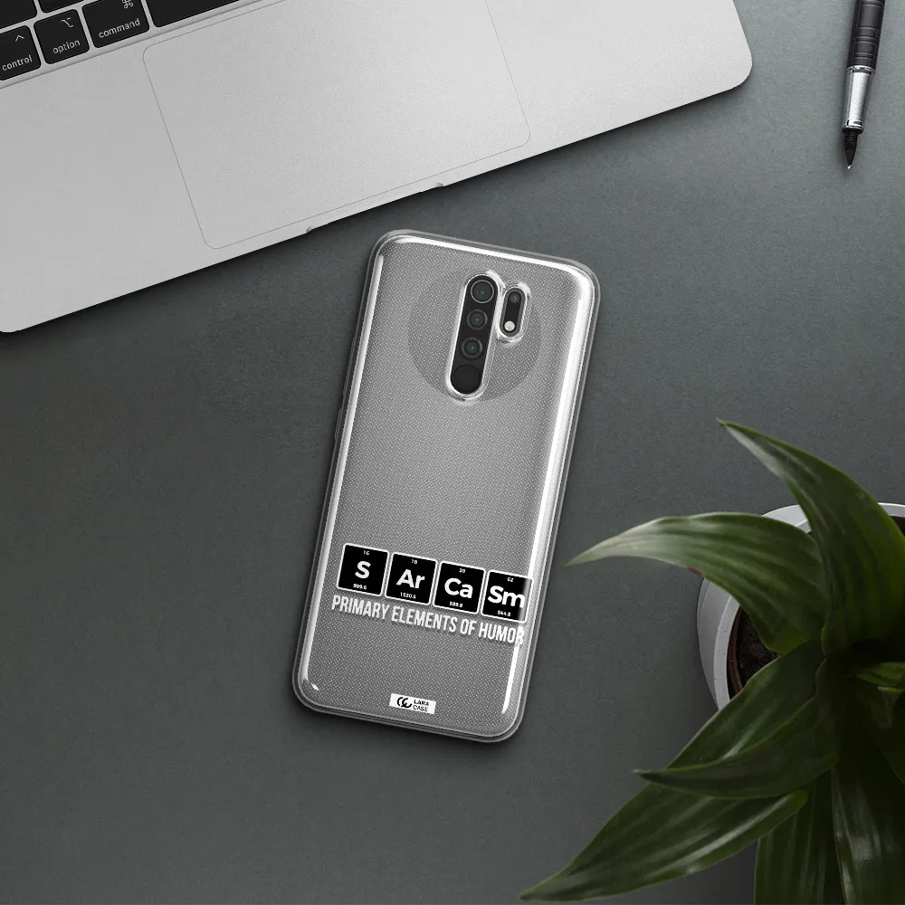 a group of black square letters with white text Xiaomi Redmi 9 Clear TPU Case