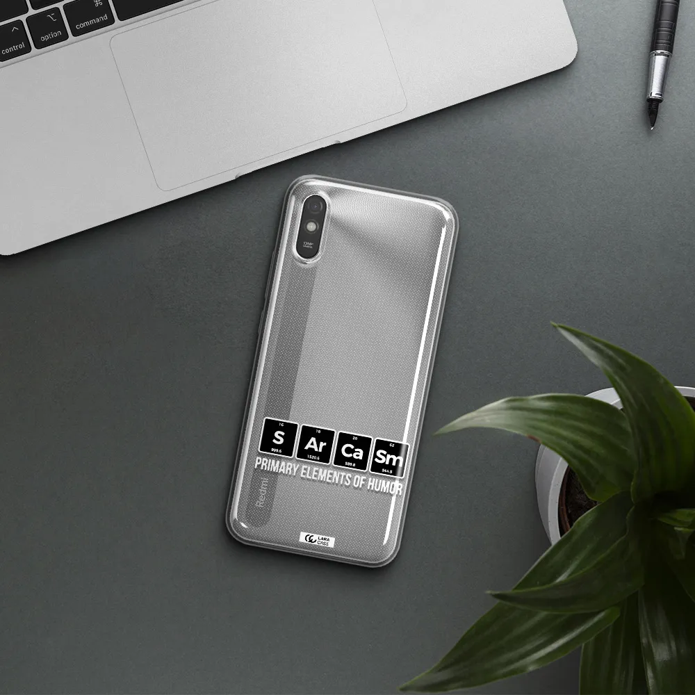 a group of black square letters with white text Xiaomi Redmi 9A Clear TPU Case