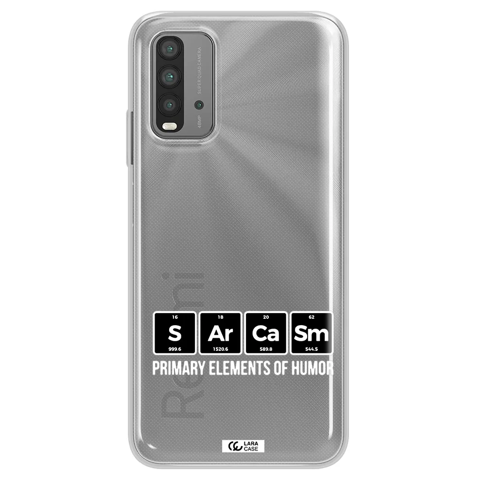 a group of black square letters with white text Xiaomi Redmi 9T Clear TPU Case
