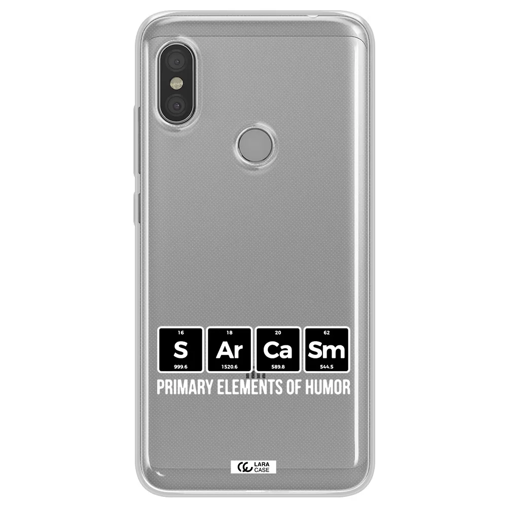 a group of black square letters with white text Xiaomi Redmi Note 6 Pro Clear TPU Case