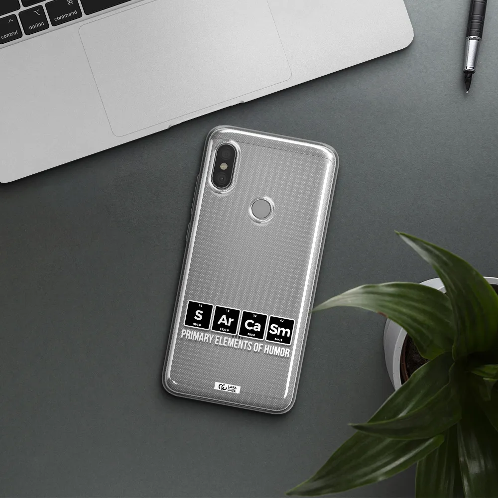 a group of black square letters with white text Xiaomi Redmi Note 6 Pro Clear TPU Case