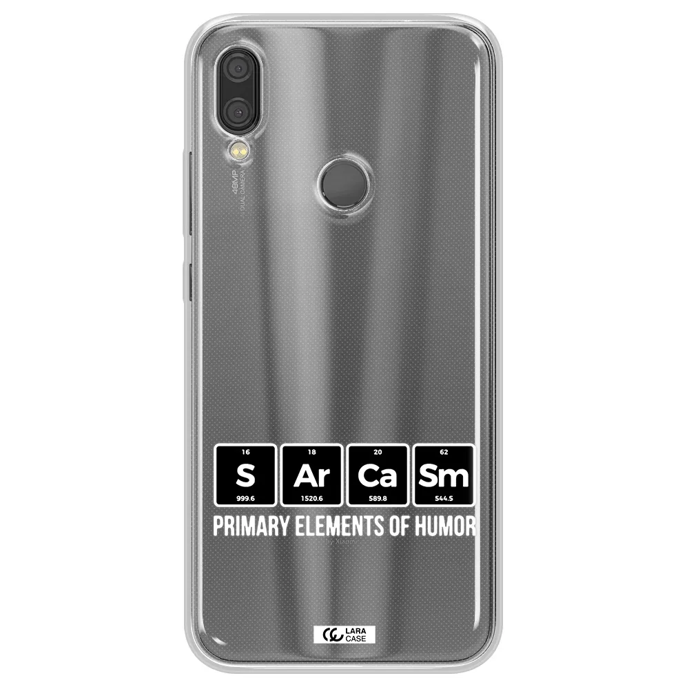 a group of black square letters with white text Xiaomi Redmi Note 7 Clear TPU Case