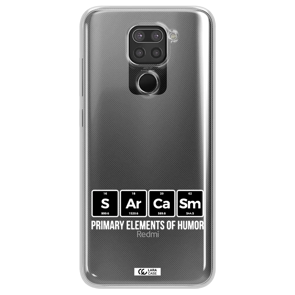 a group of black square letters with white text Xiaomi Redmi Note 9 Clear TPU Case