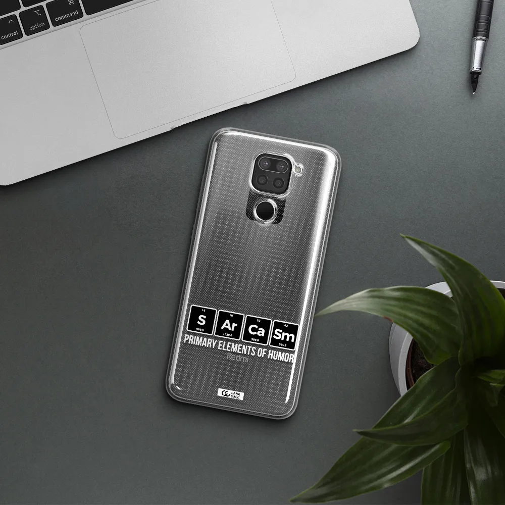 a group of black square letters with white text Xiaomi Redmi Note 9 Clear TPU Case