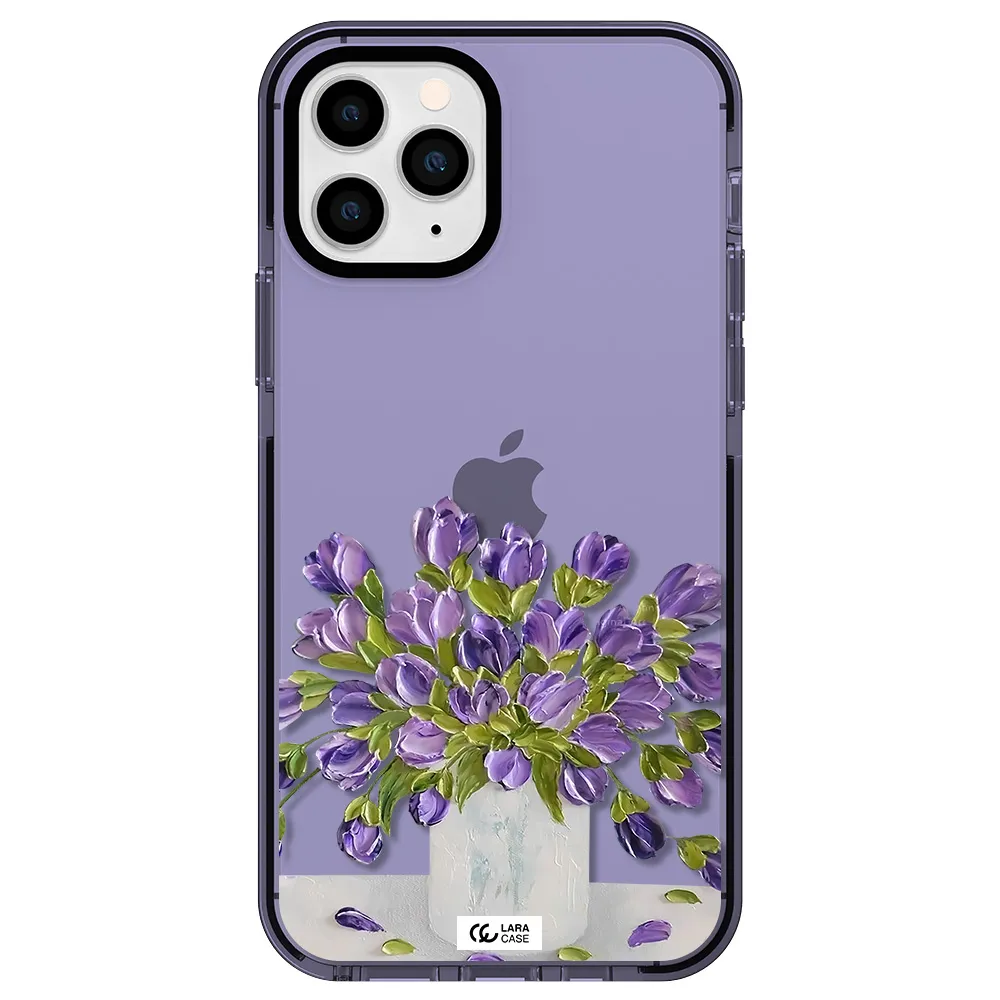 a bunch of purple flowers Apple iPhone 11 pro impact Lilac Case