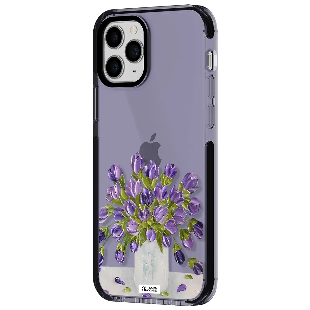 a bunch of purple flowers Apple iPhone 11 pro impact Lilac Case