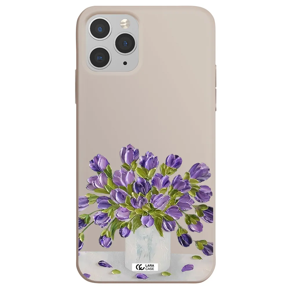 a bunch of purple flowers Apple iPhone 11 pro max Silicone Stone Case