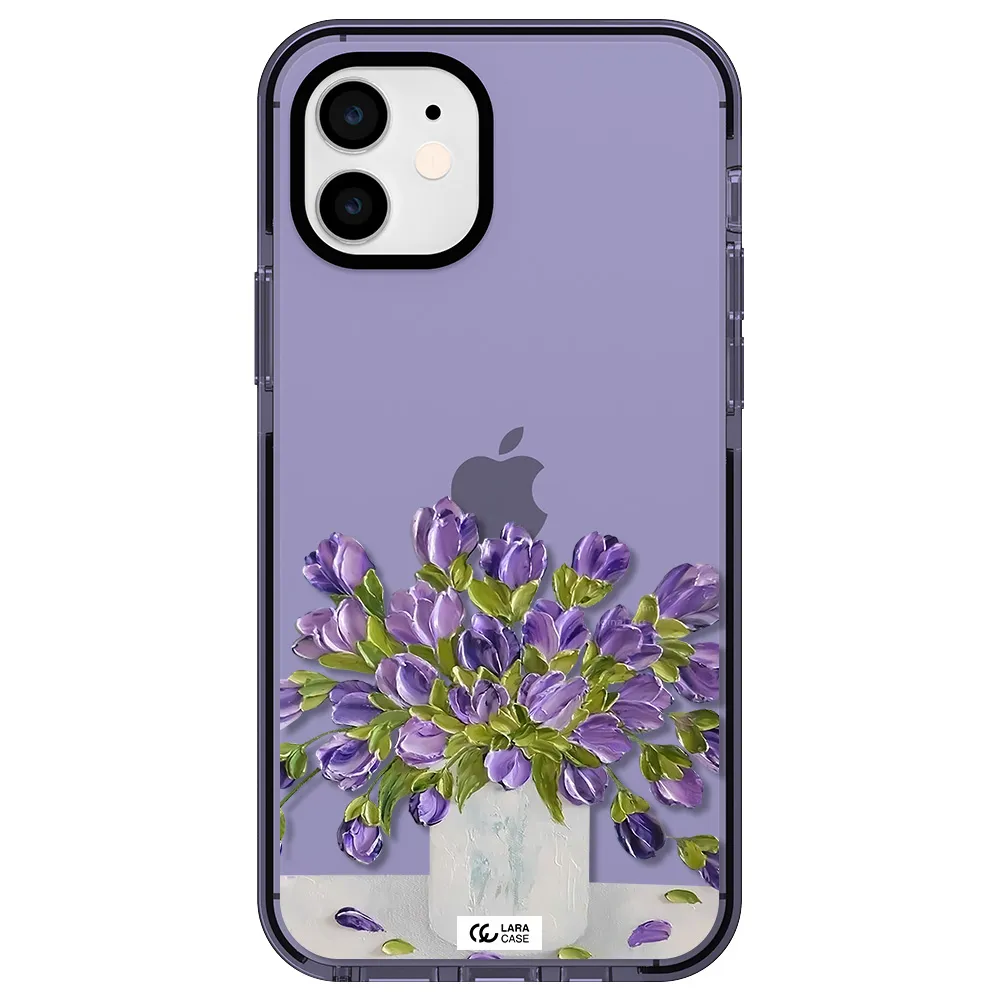a bunch of purple flowers Apple iPhone 12 impact Lilac Case