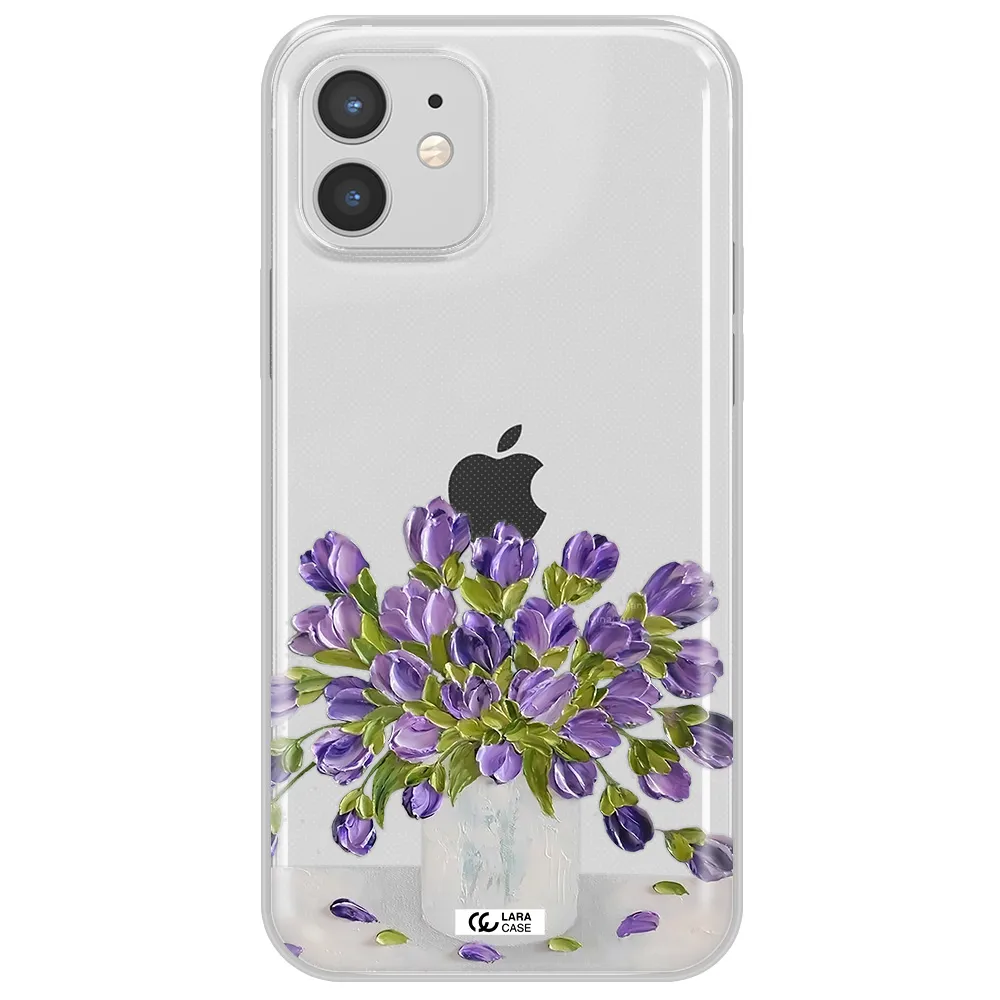 a bunch of purple flowers Apple iPhone 12 mini Clear TPU Case