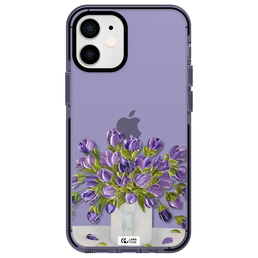 a bunch of purple flowers Apple iPhone 12 mini impact Lilac Case