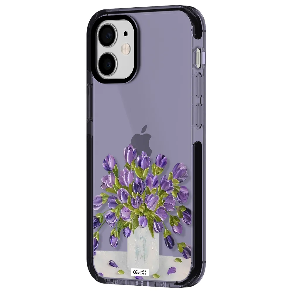 a bunch of purple flowers Apple iPhone 12 mini impact Lilac Case