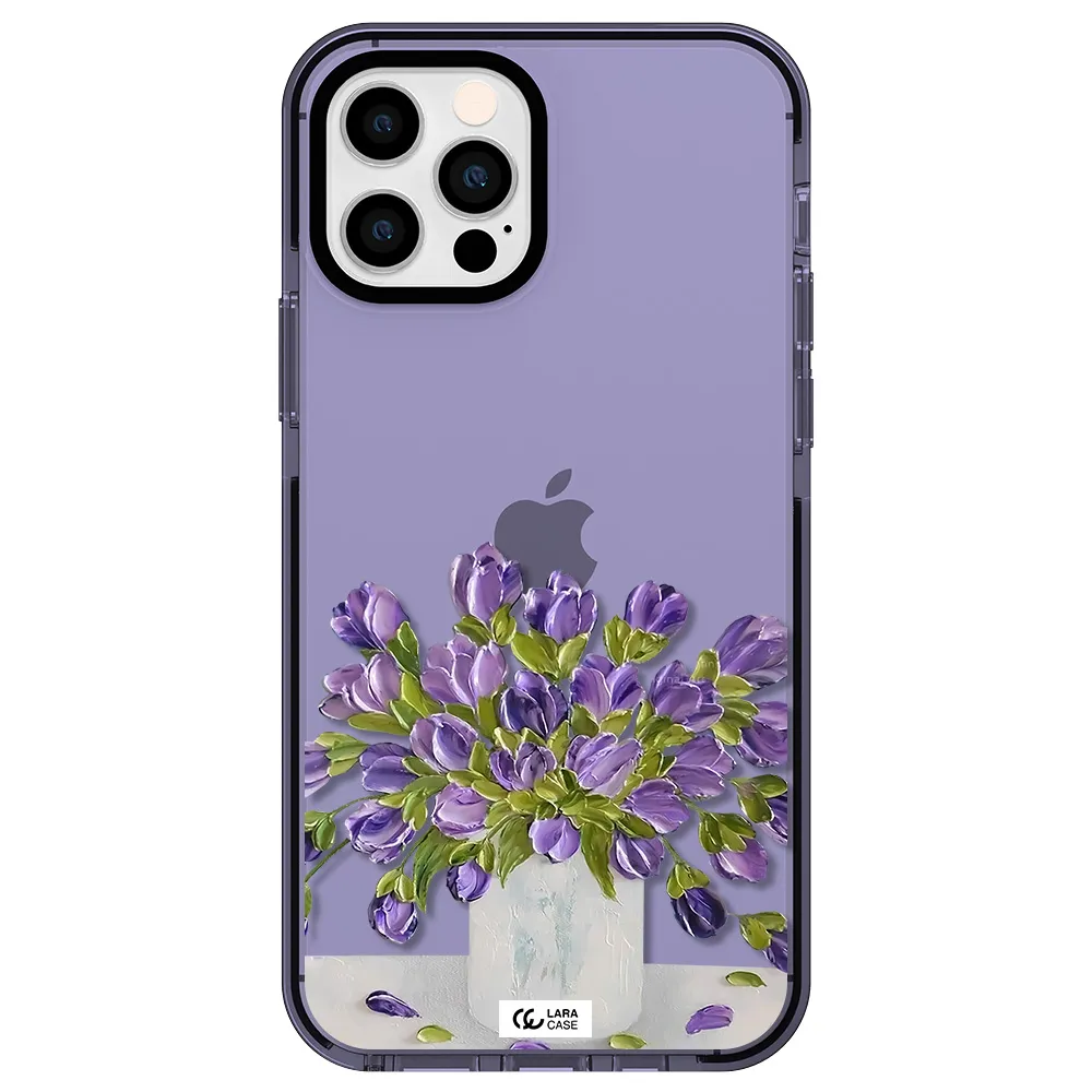 a bunch of purple flowers Apple iPhone 12 pro impact Lilac Case