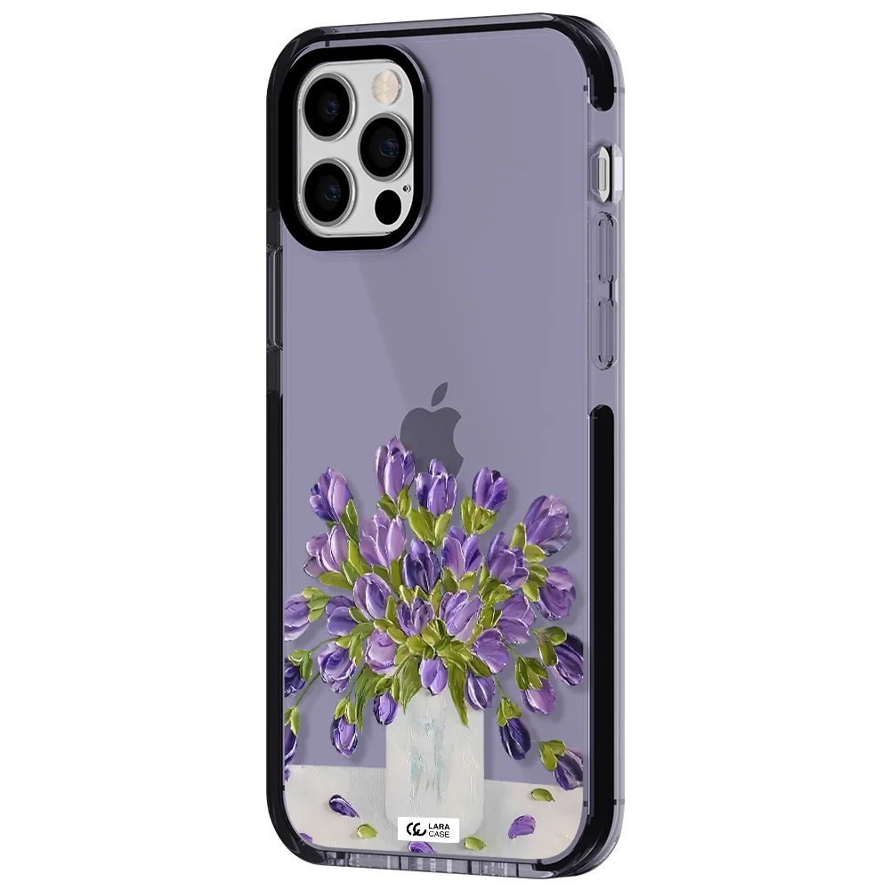 a bunch of purple flowers Apple iPhone 12 pro impact Lilac Case