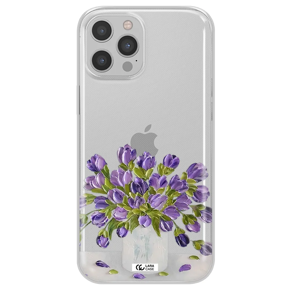 a bunch of purple flowers Apple iPhone 12 pro max Clear TPU Case