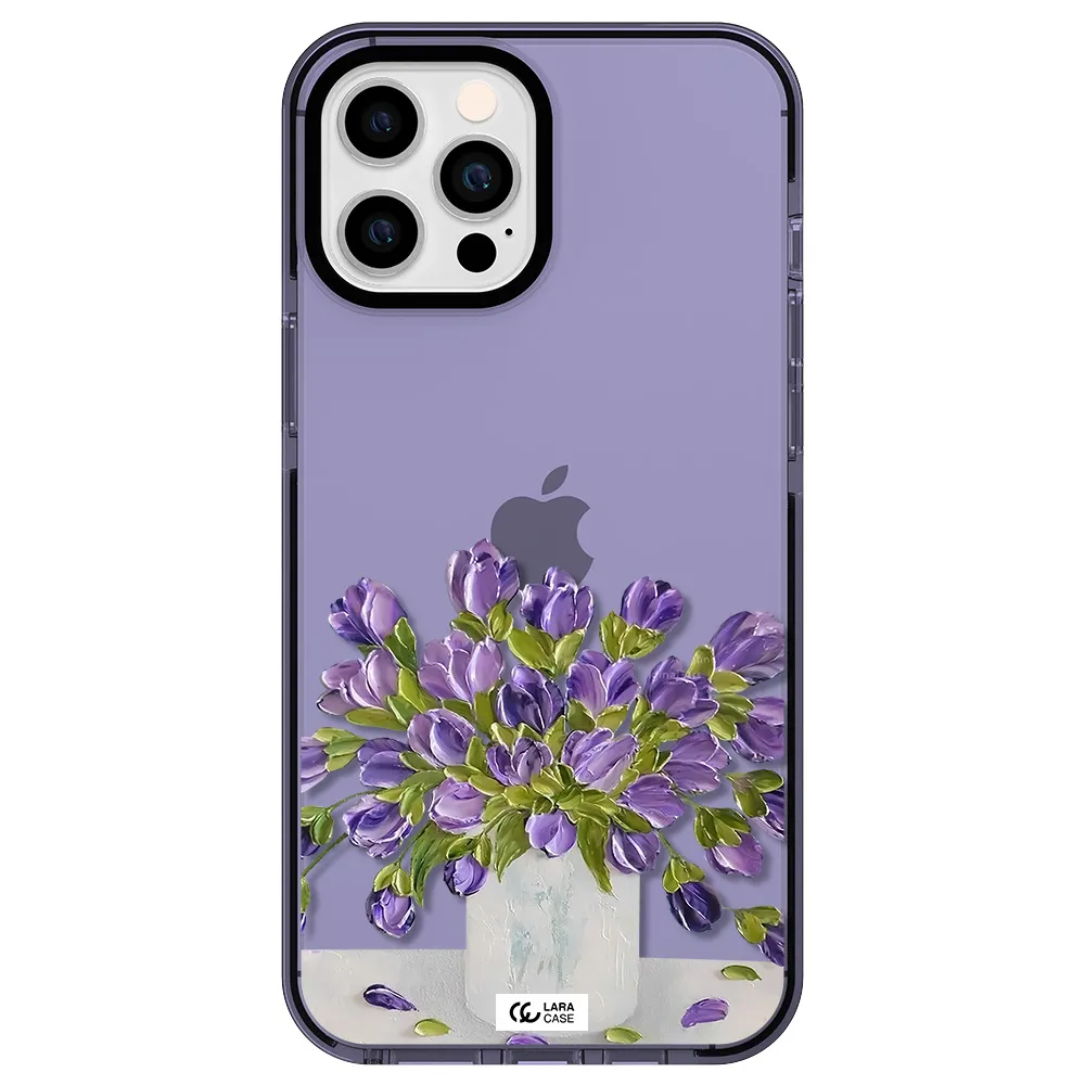 a bunch of purple flowers Apple iPhone 12 pro max impact Lilac Case