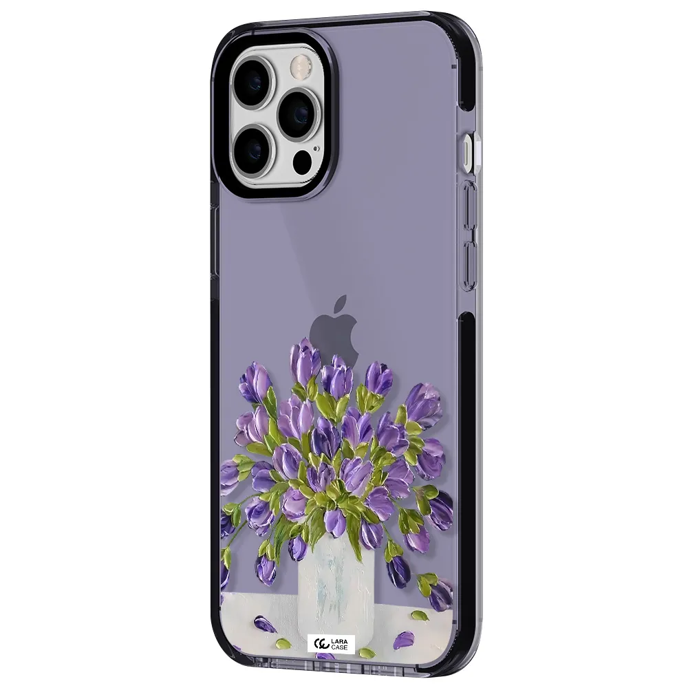 a bunch of purple flowers Apple iPhone 12 pro max impact Lilac Case