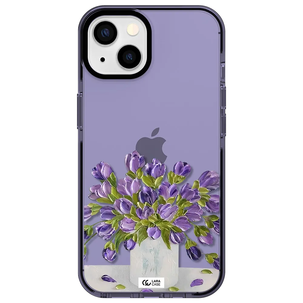 a bunch of purple flowers Apple iPhone 13 impact Lilac Case