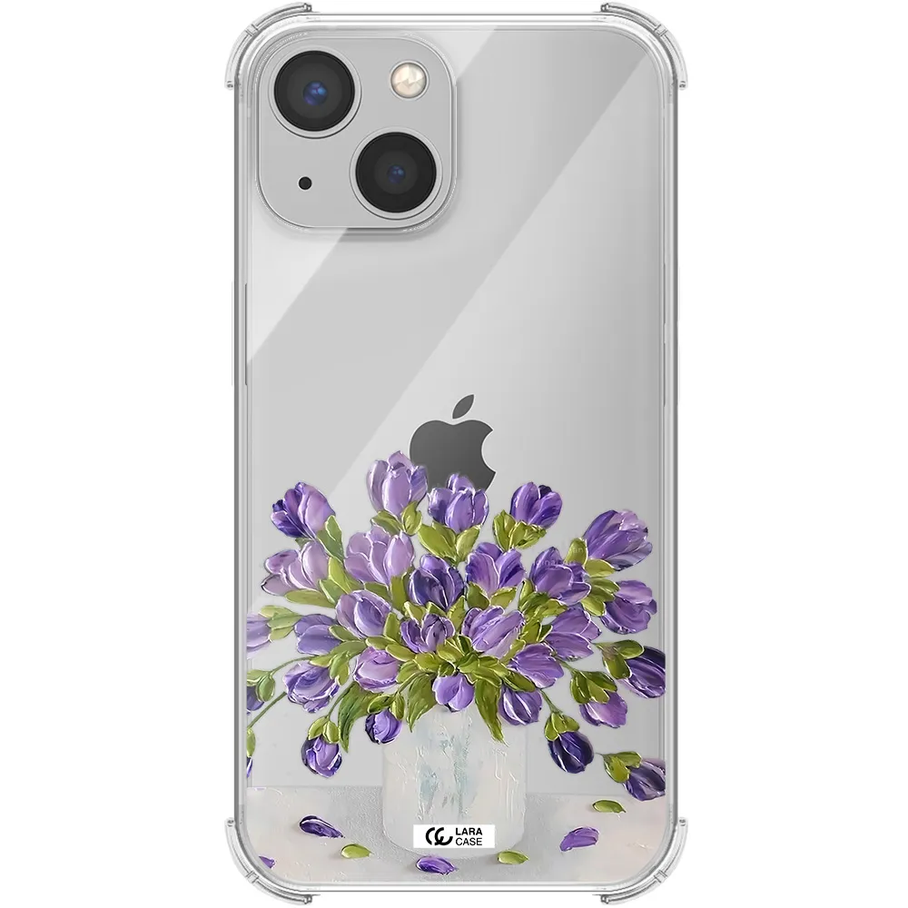 a bunch of purple flowers Apple iPhone 13 mini Clear PC Case