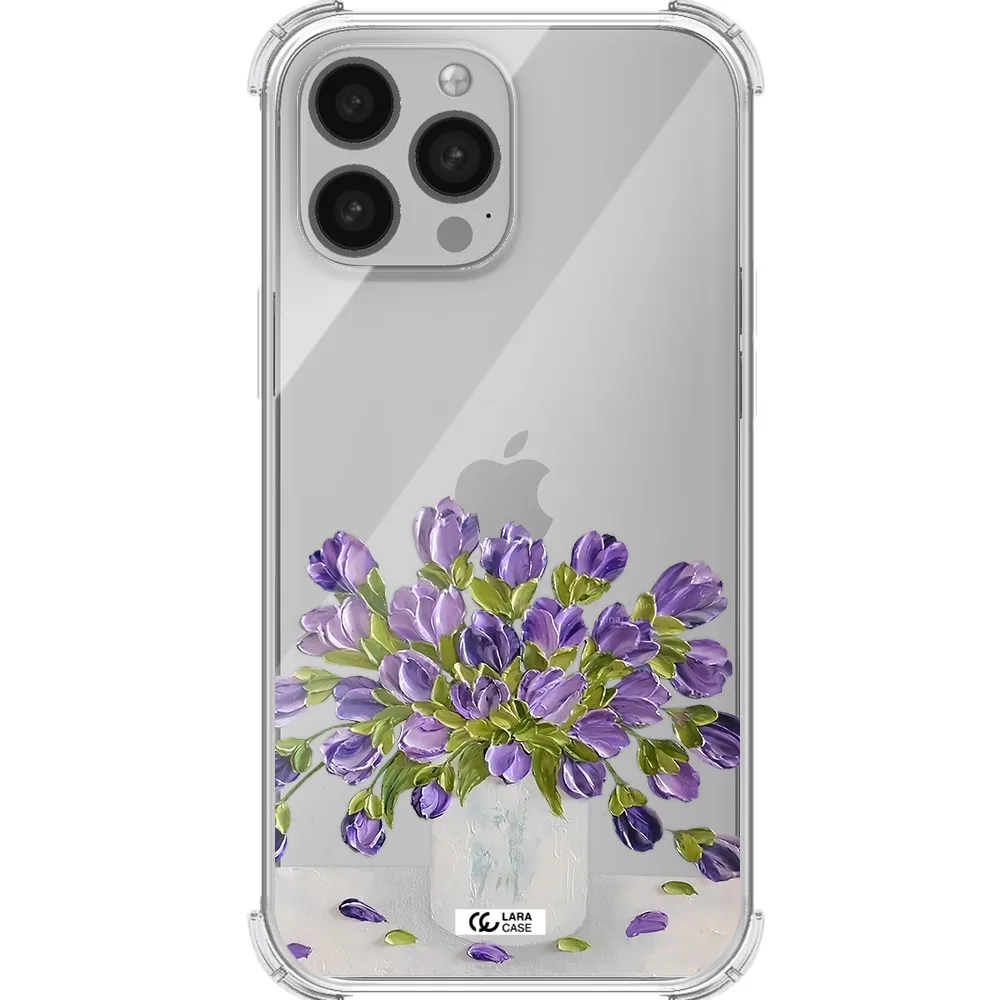 a bunch of purple flowers Apple iPhone 13 Pro Max Clear PC Case