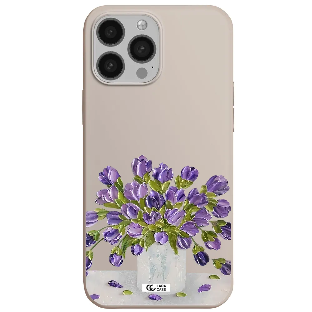 a bunch of purple flowers Apple iPhone 13 Pro Max Silicone Stone Case