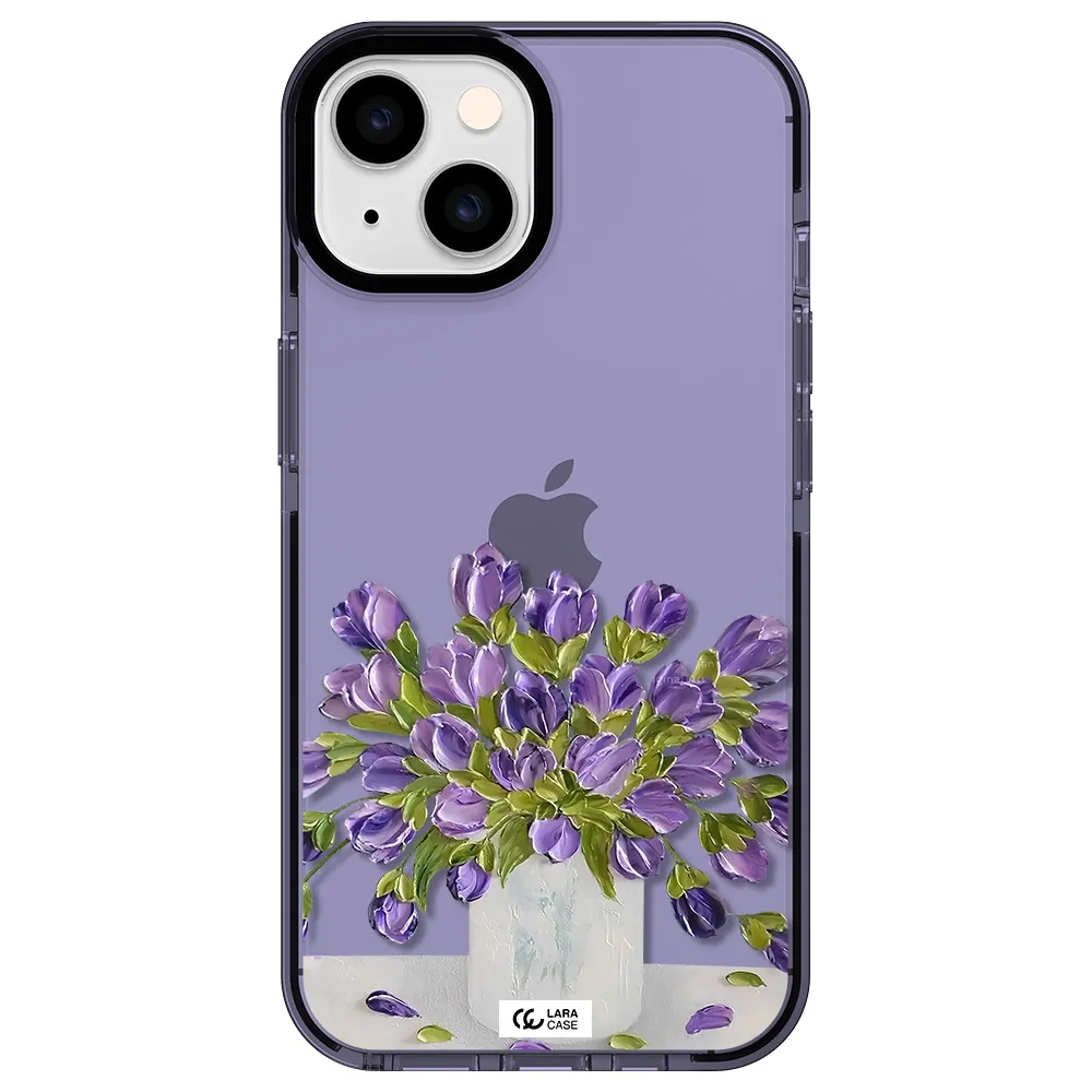 a bunch of purple flowers Apple iPhone 14 impact Lilac Case