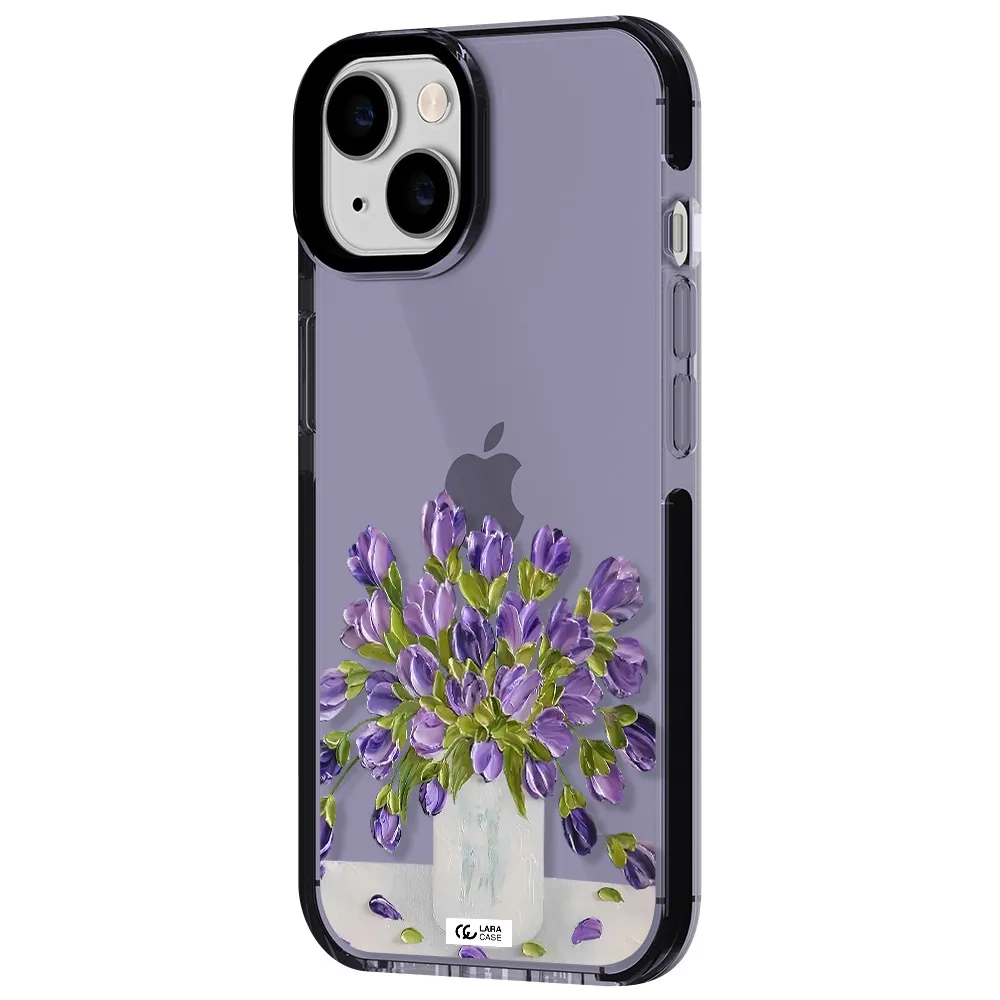 a bunch of purple flowers Apple iPhone 14 impact Lilac Case