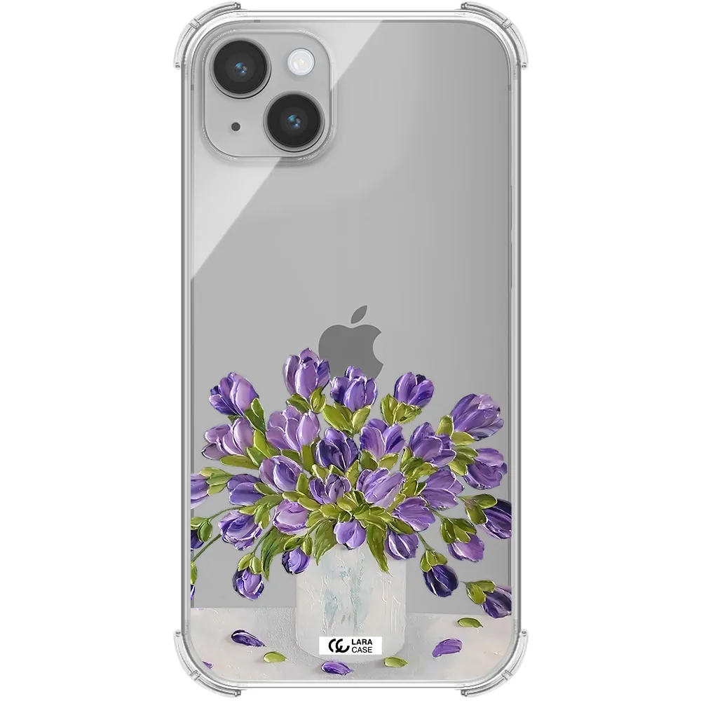 a bunch of purple flowers Apple iPhone 14 plus Clear PC Case