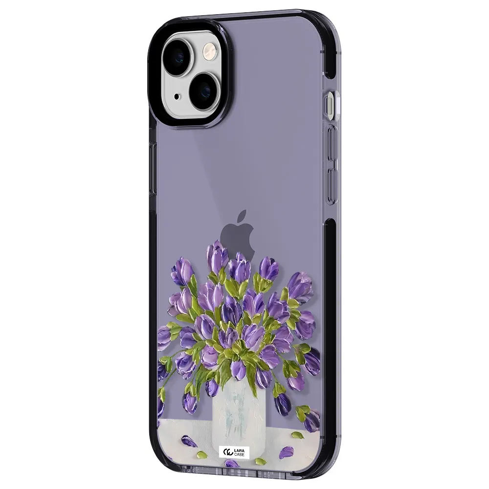 a bunch of purple flowers Apple iPhone 14 plus impact Lilac Case