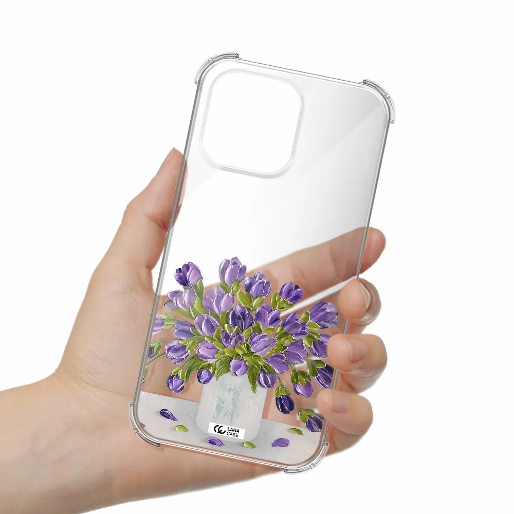 a bunch of purple flowers Apple iPhone 14 pro max Clear PC Case