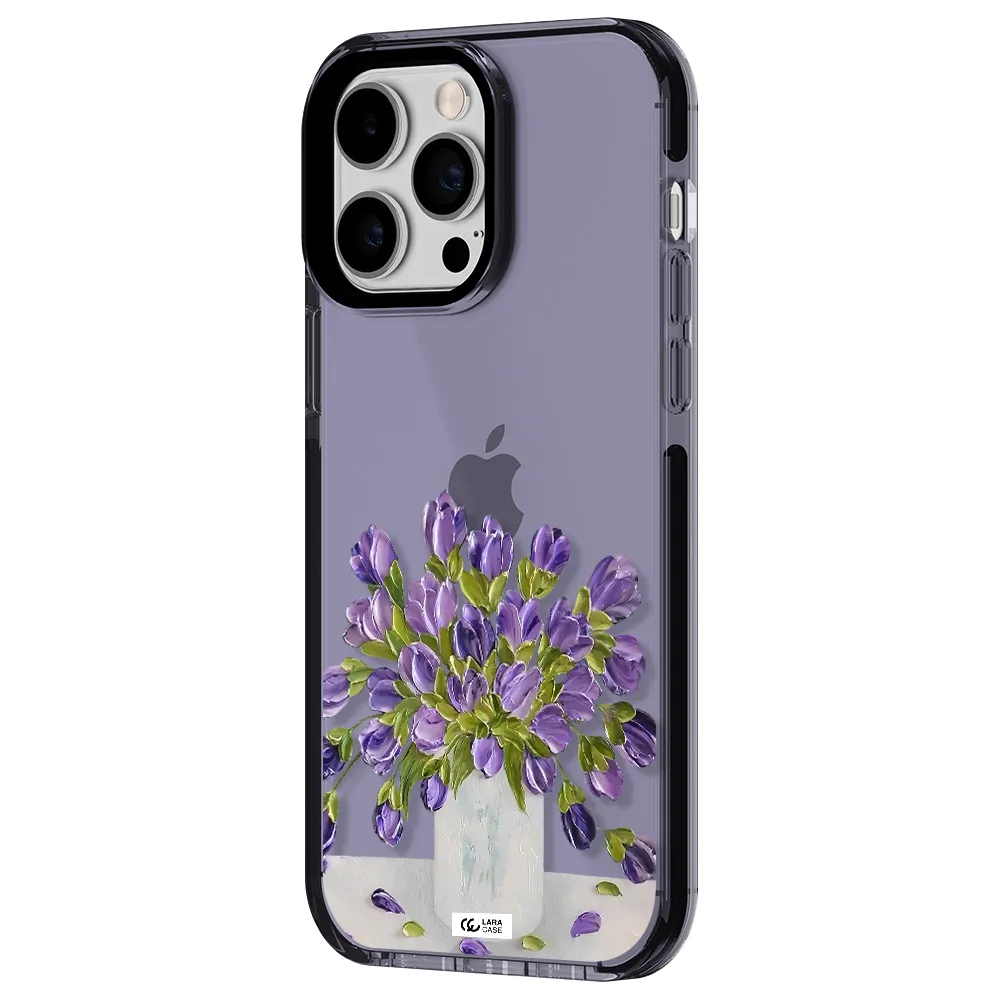 a bunch of purple flowers Apple iPhone 14 pro max impact Lilac Case