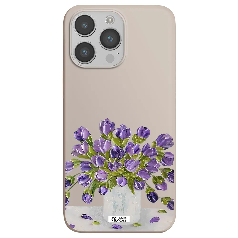 a bunch of purple flowers Apple iPhone 14 pro max Silicone Stone Case