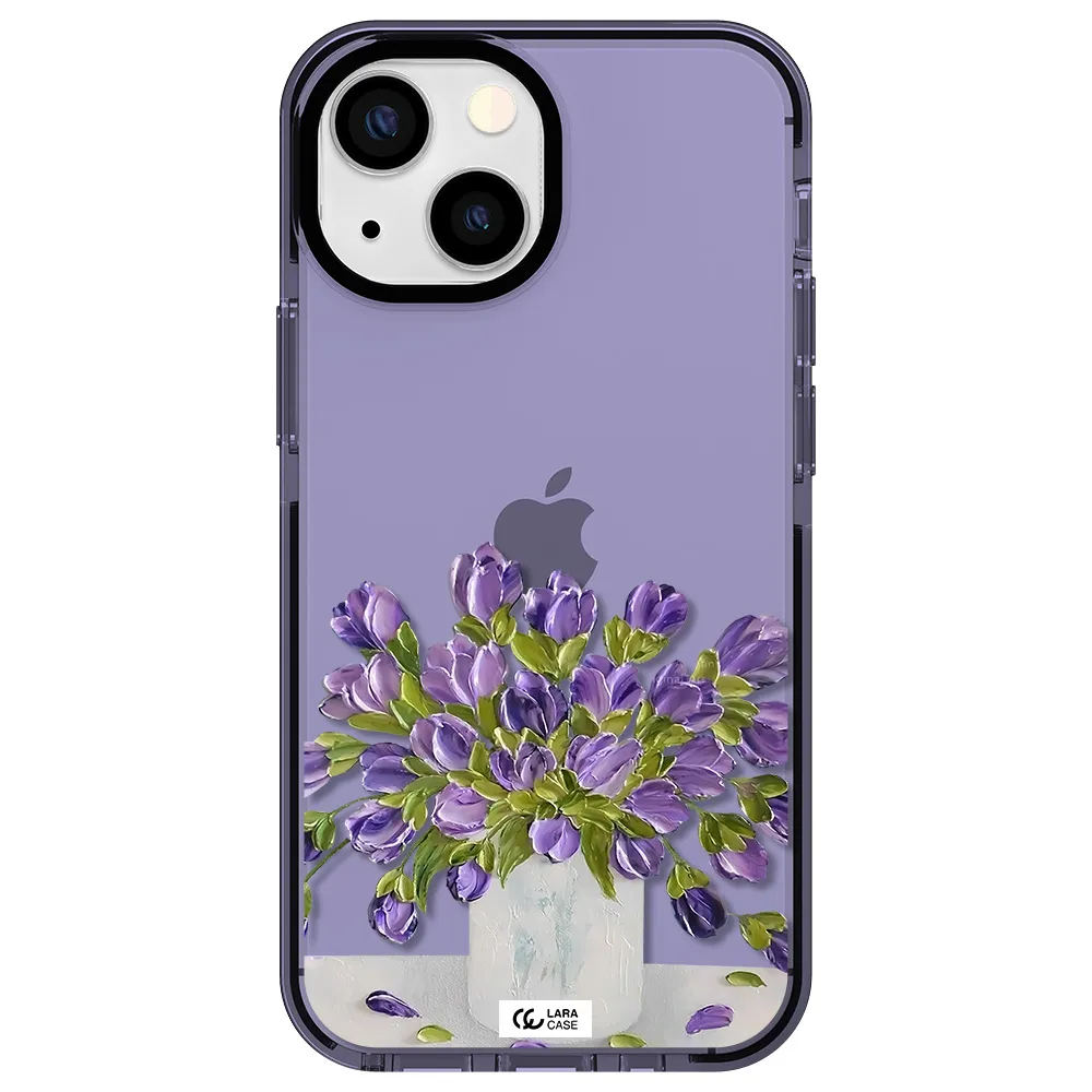 a bunch of purple flowers Apple iPhone 15 impact Lilac Case