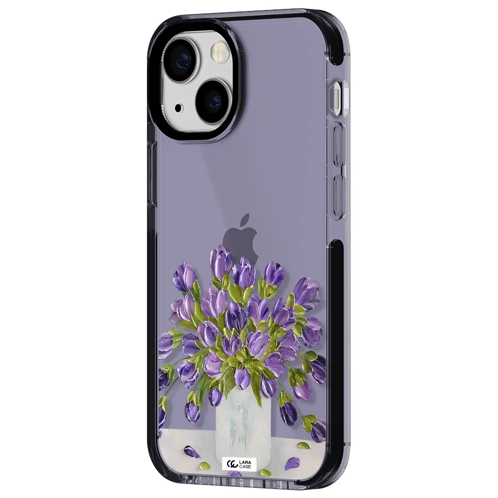 a bunch of purple flowers Apple iPhone 15 impact Lilac Case