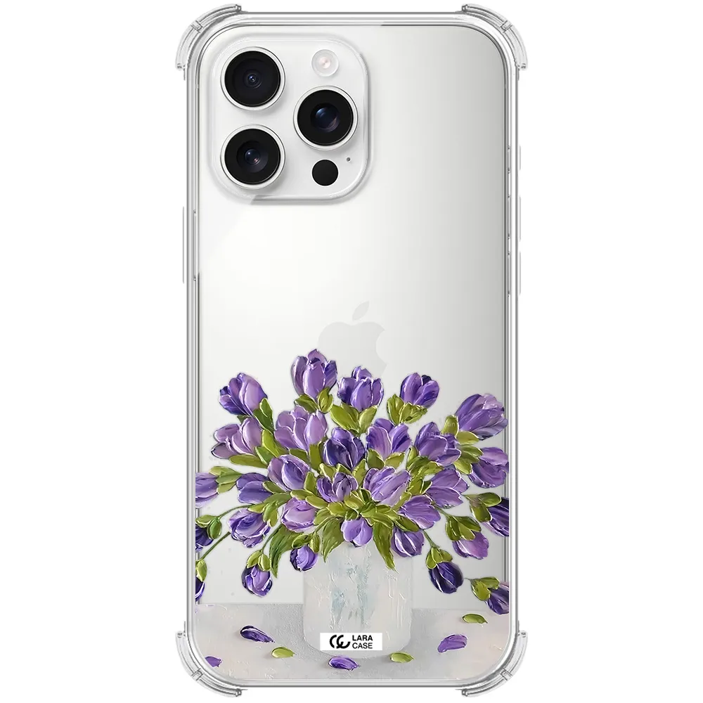 A Bunch Of Purple Flowers Apple Iphone 16 Pro Max Clear Pc Case