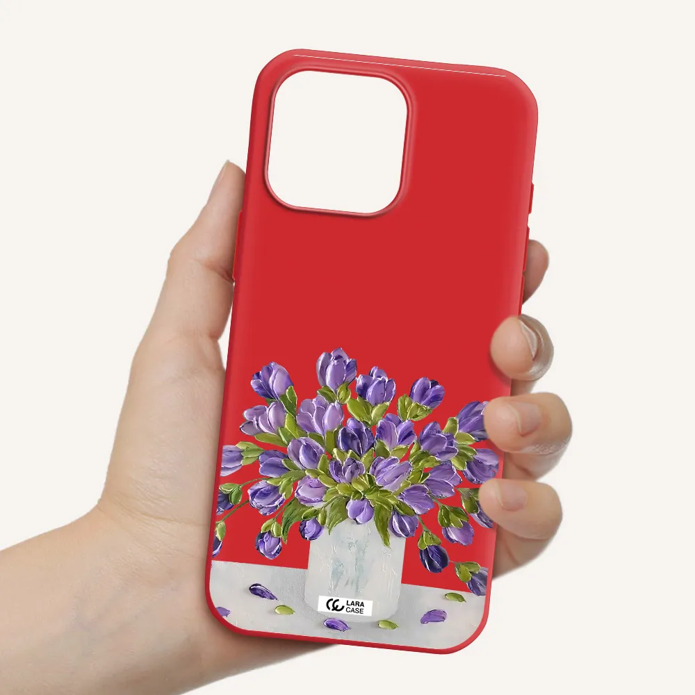 A Bunch Of Purple Flowers Apple Iphone 16 Pro Max Silicone Stone Case